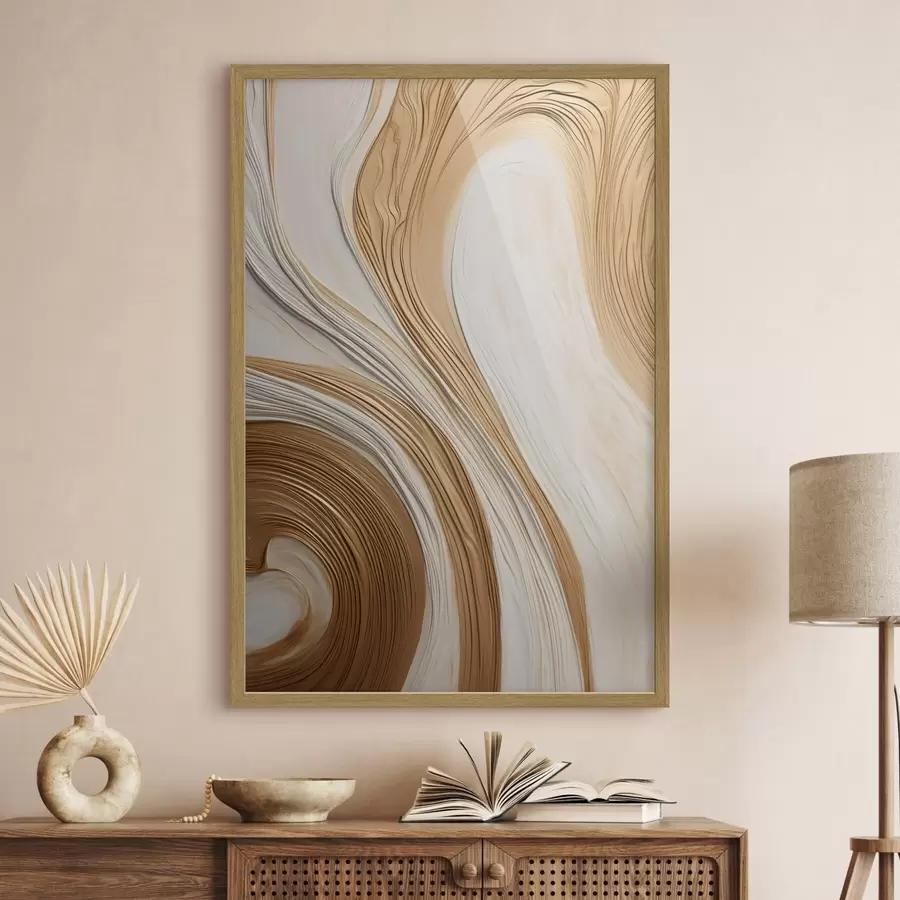 Fotobehang Abstracte wervelende lijnen die een kunstwerk met textuur en een moderne, minimalistische uitstraling creëren f50961