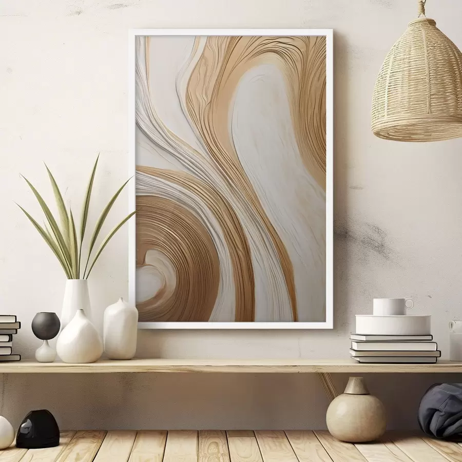Fotobehang Abstracte wervelende lijnen die een kunstwerk met textuur en een moderne, minimalistische uitstraling creëren f50961