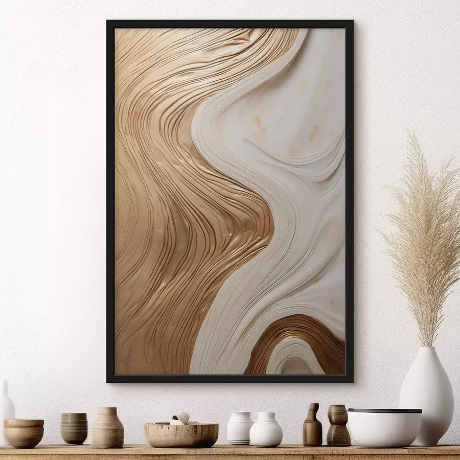Fotobehang Abstracte wervelende lijnen die een kunstwerk met textuur en een moderne, minimalistische uitstraling creëren f50962