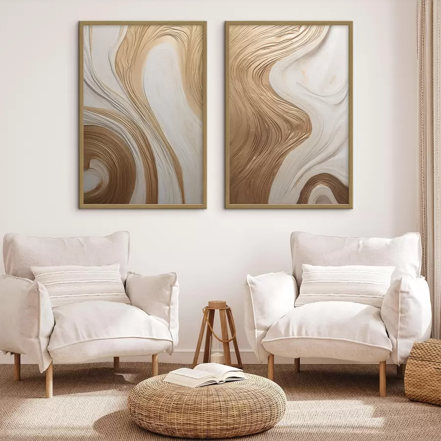 Fotobehang Abstracte wervelende lijnen die een kunstwerk met textuur en een moderne, minimalistische uitstraling creëren d31047