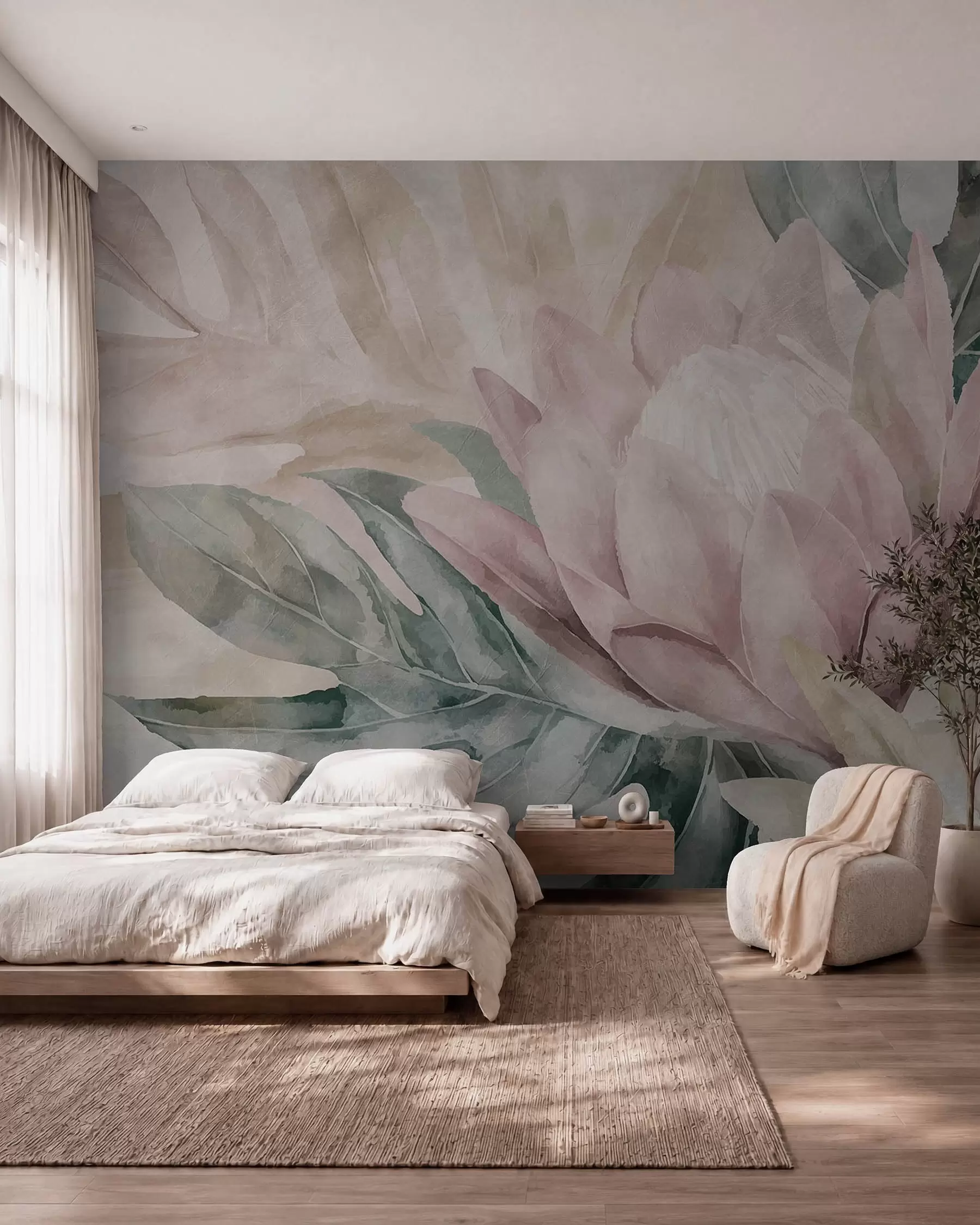 Fotobehang Ontluikende bloem w09988