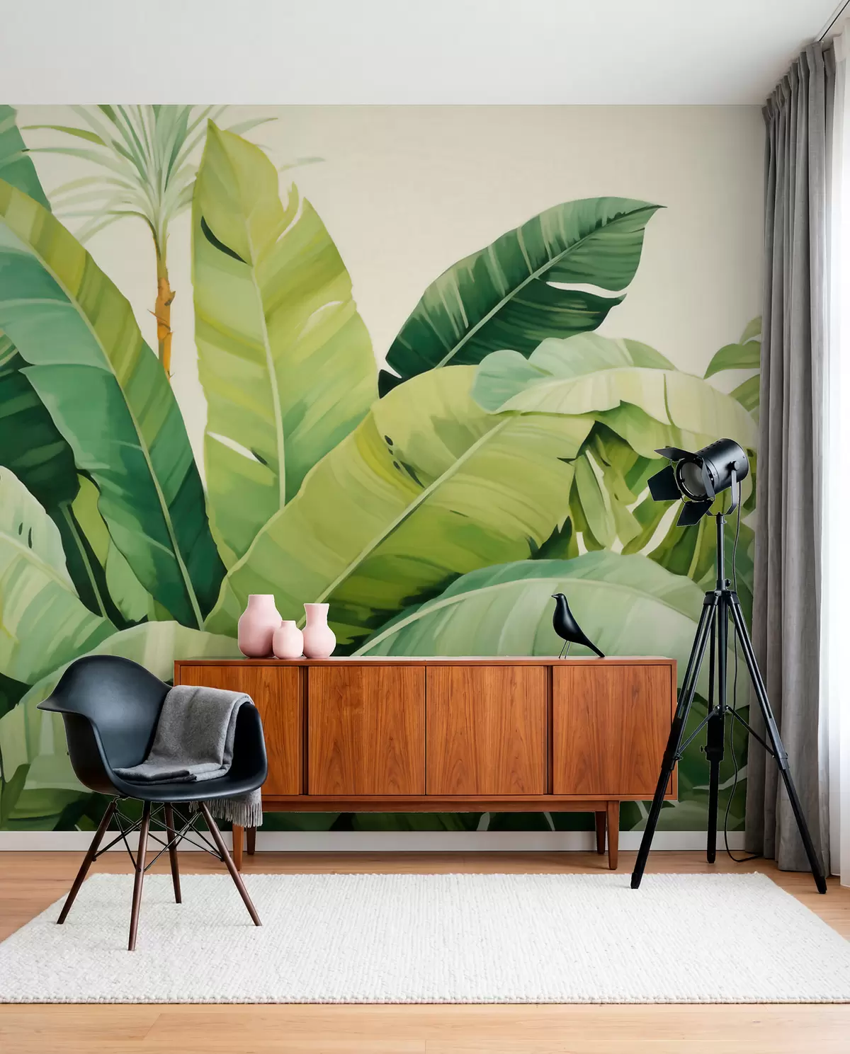 Fotobehang Bananenbladeren in groen w05975