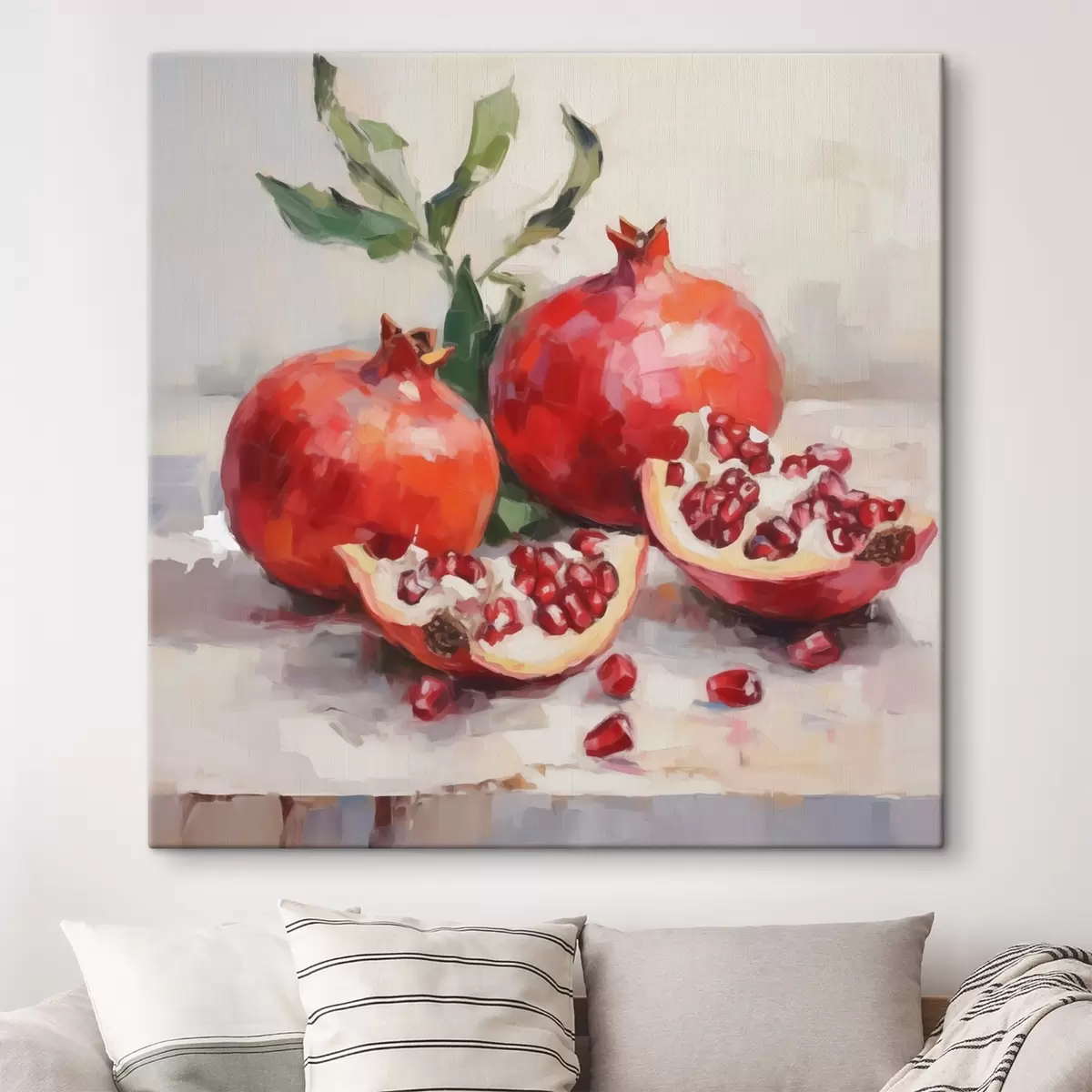  Schilderijen Granaatappels, schilderij in imitatietechniek s50982