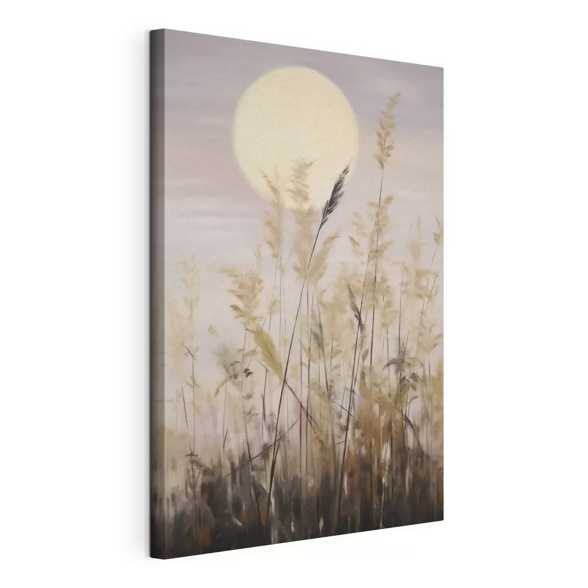  Schilderijen Abstracte grassen tegen de achtergrond van de maan, een imitatie van een schilderij s50985