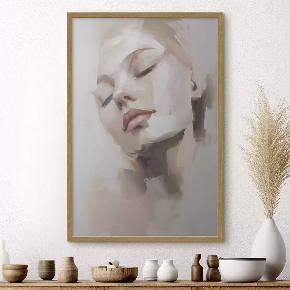 Poster Abstract portret van een jonge vrouw f50977