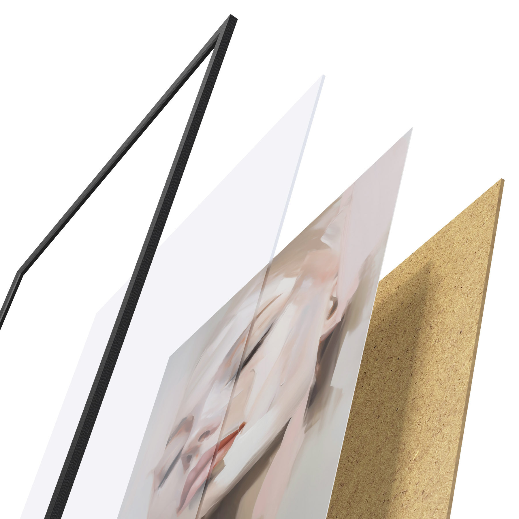 Poster Abstract portret van een jonge vrouw f50977