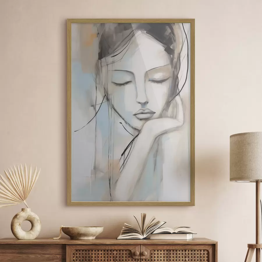 Fotobehang Abstract portret, imitatie van een schilderij f50980