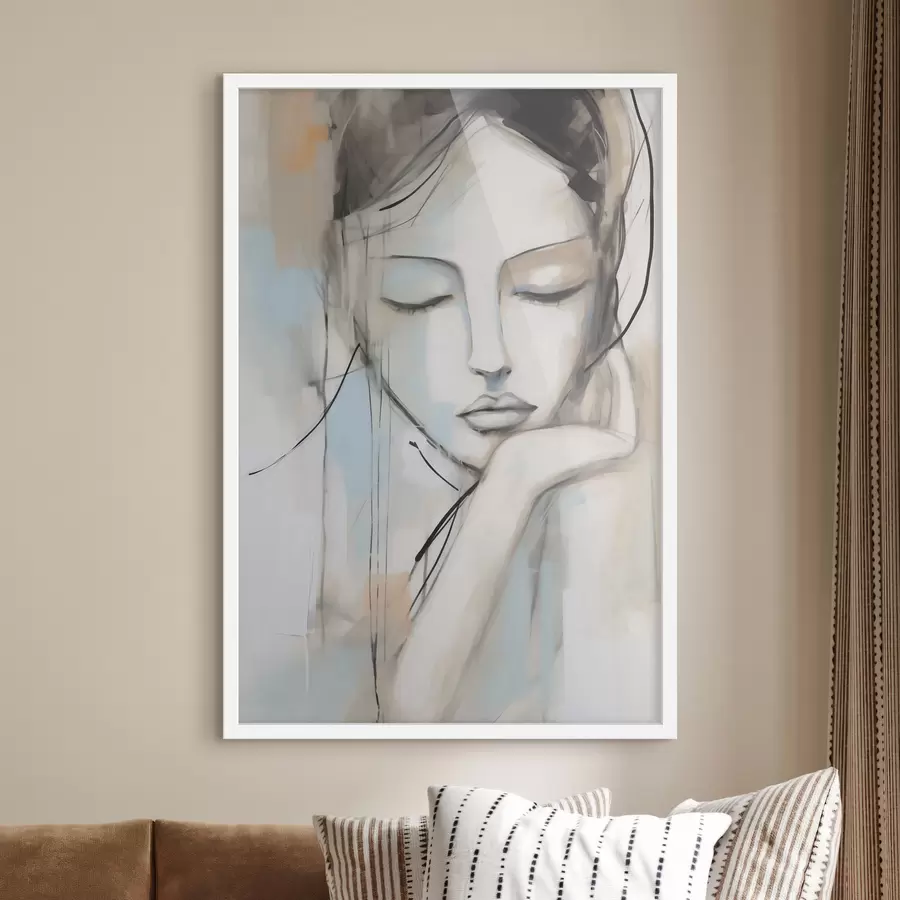 Fotobehang Abstract portret, imitatie van een schilderij f50980