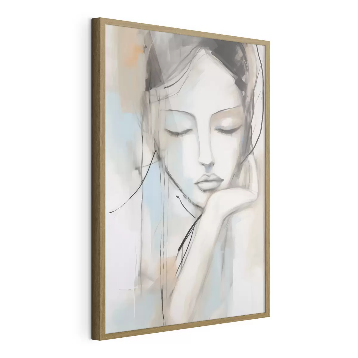 Poster Abstract portret, imitatie van een schilderij f50980