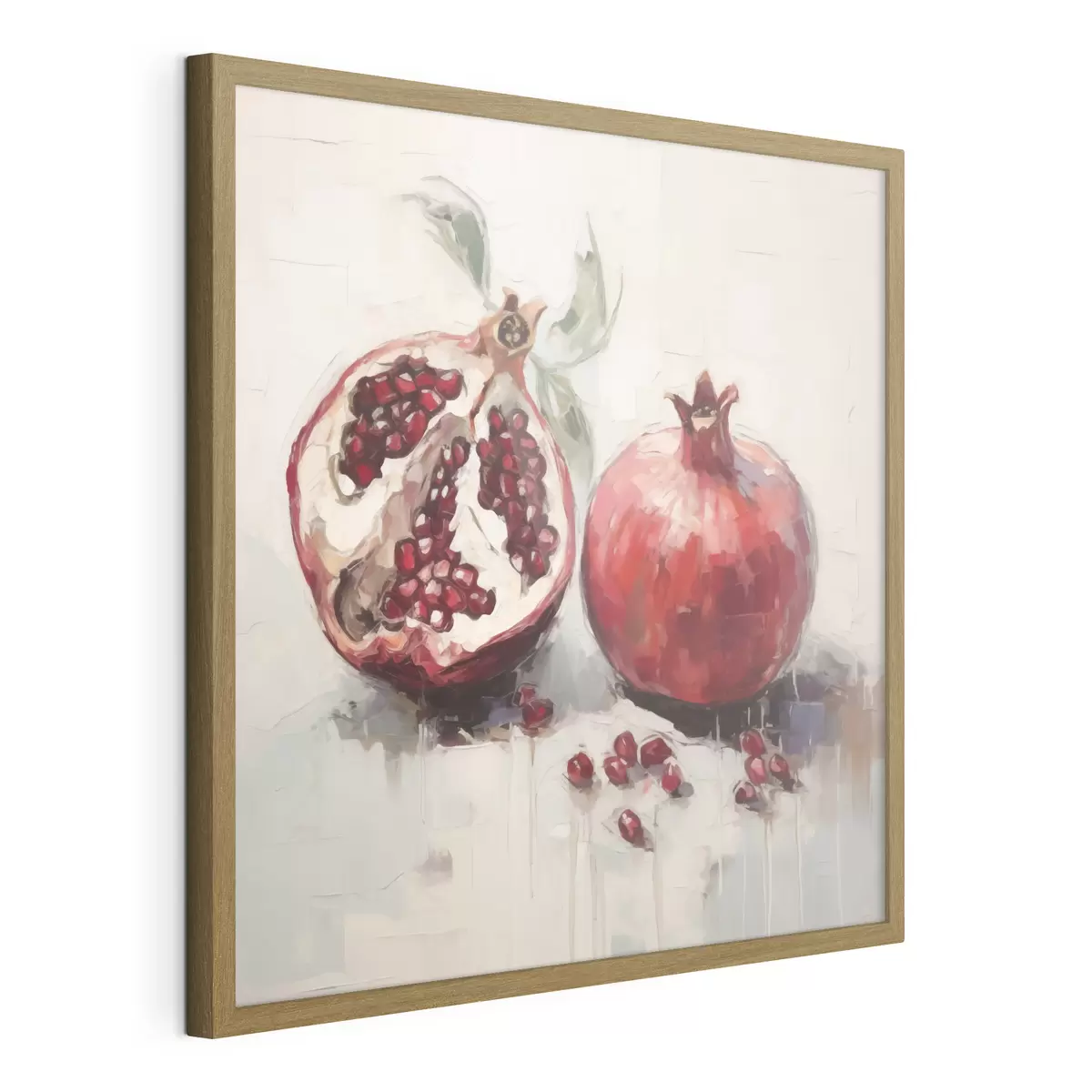 Poster Rijpe granaatappels, schilderij in imitatietechniek f50981