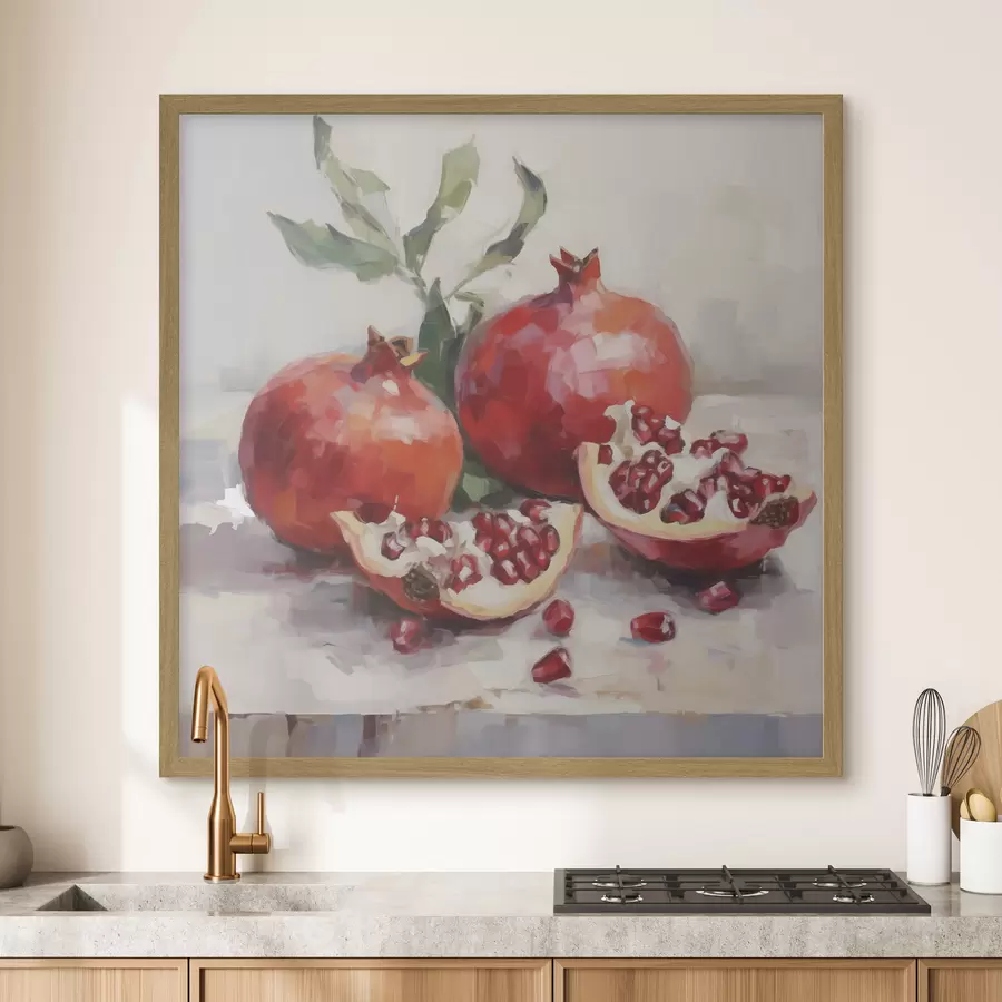Fotobehang Granaatappels, schilderij in imitatietechniek f50982