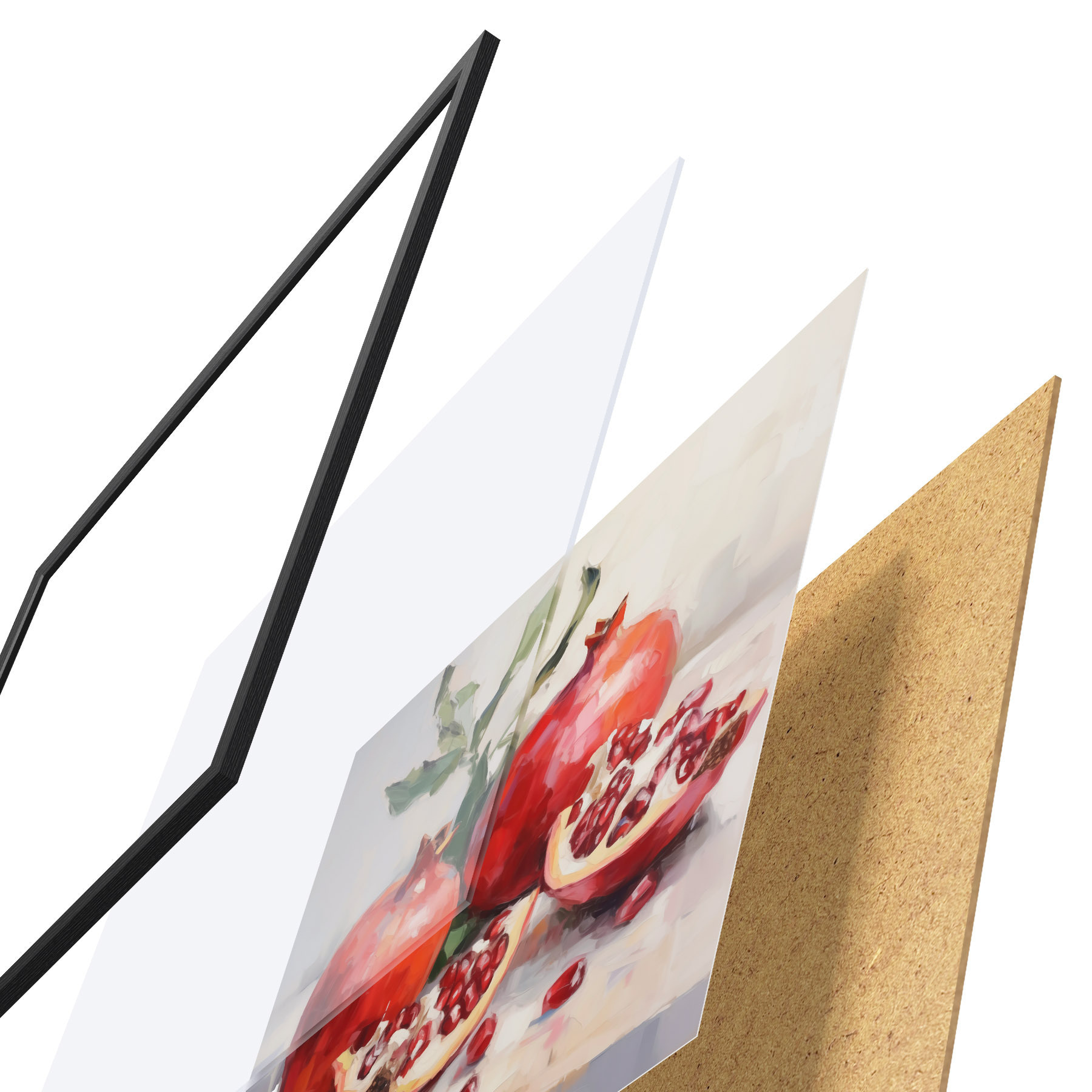 Poster Granaatappels, schilderij in imitatietechniek f50982