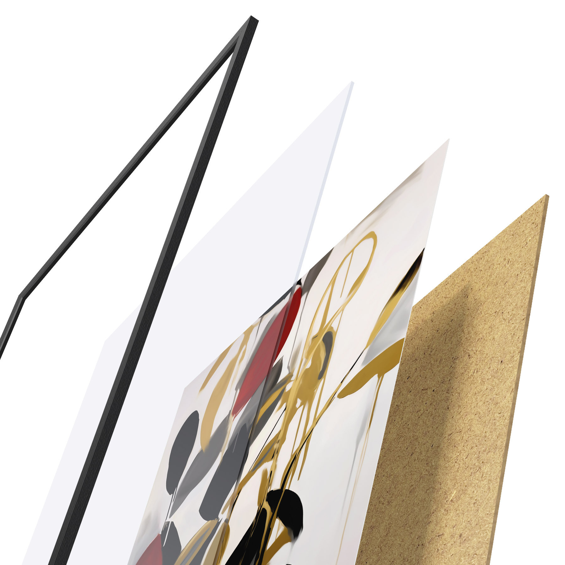 Poster Abstractie, imitatie van de schilderkunst f50983