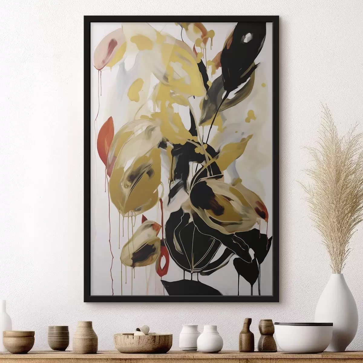 Poster Chaotische abstractie, imitatie van de schilderkunst f50984