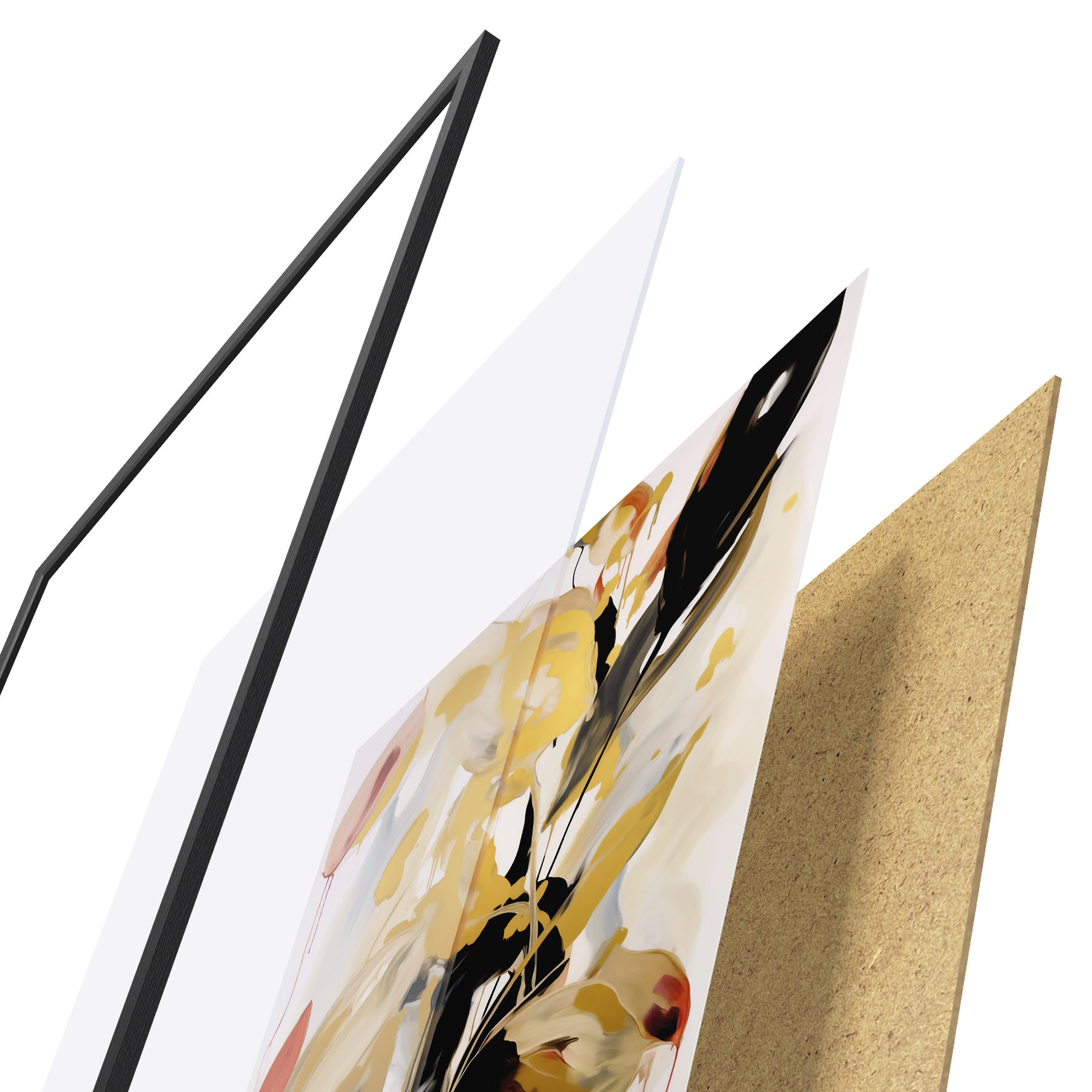 Poster Chaotische abstractie, imitatie van de schilderkunst f50984