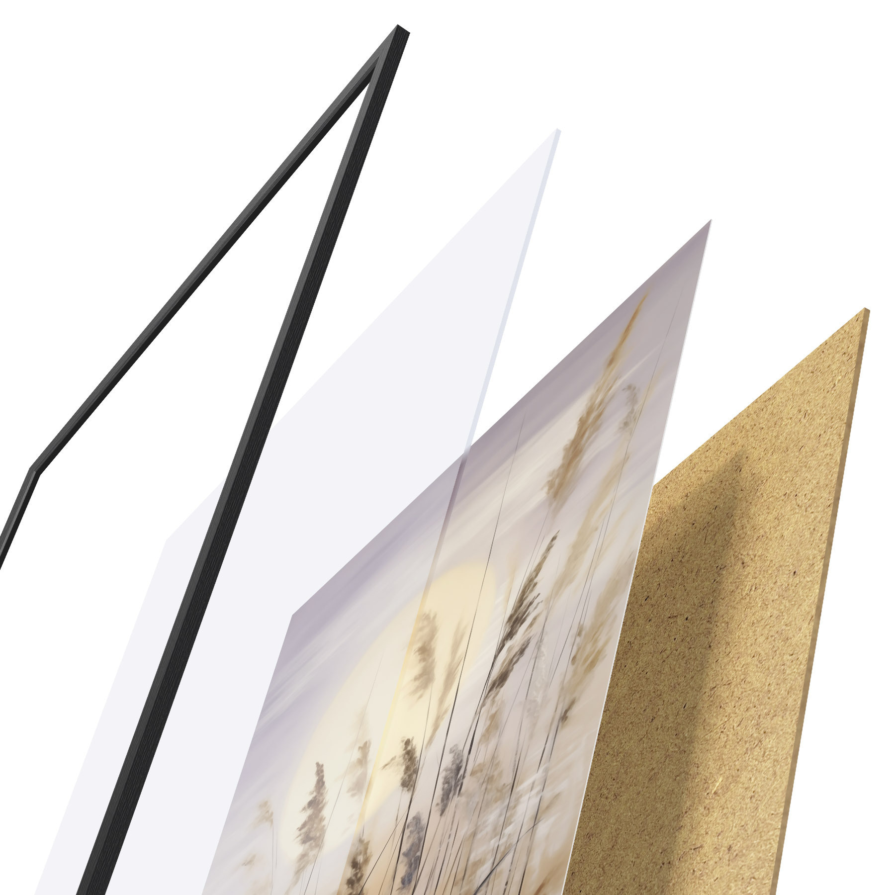Poster Abstracte kruiden, schilderij in imitatietechniek f50986