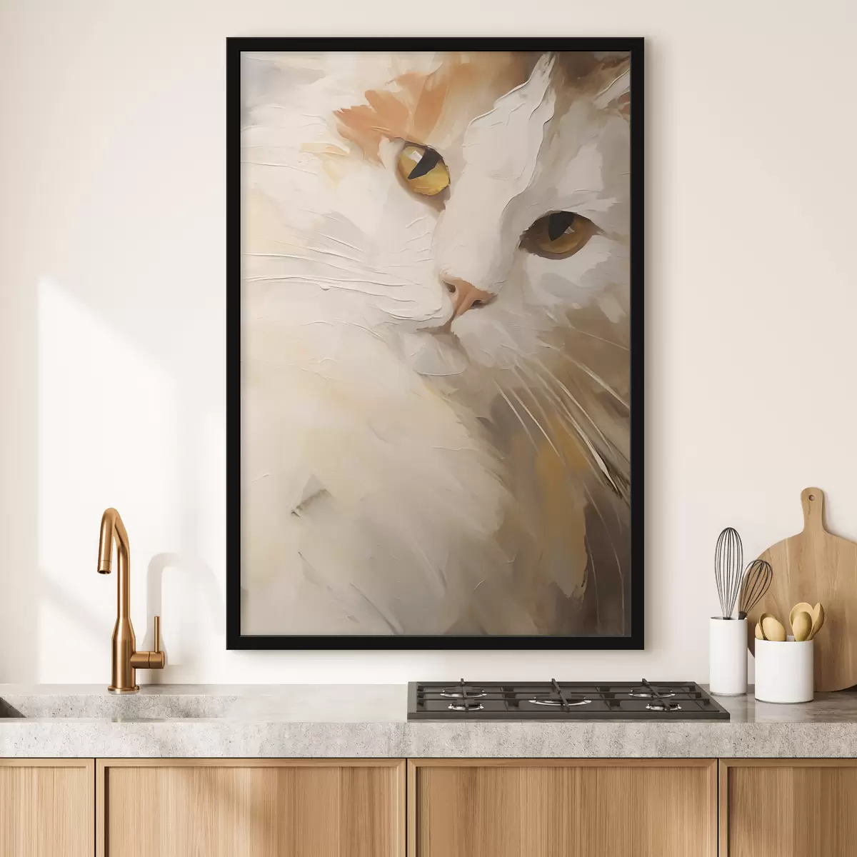 Poster Kat, schilderij in imitatie f50987