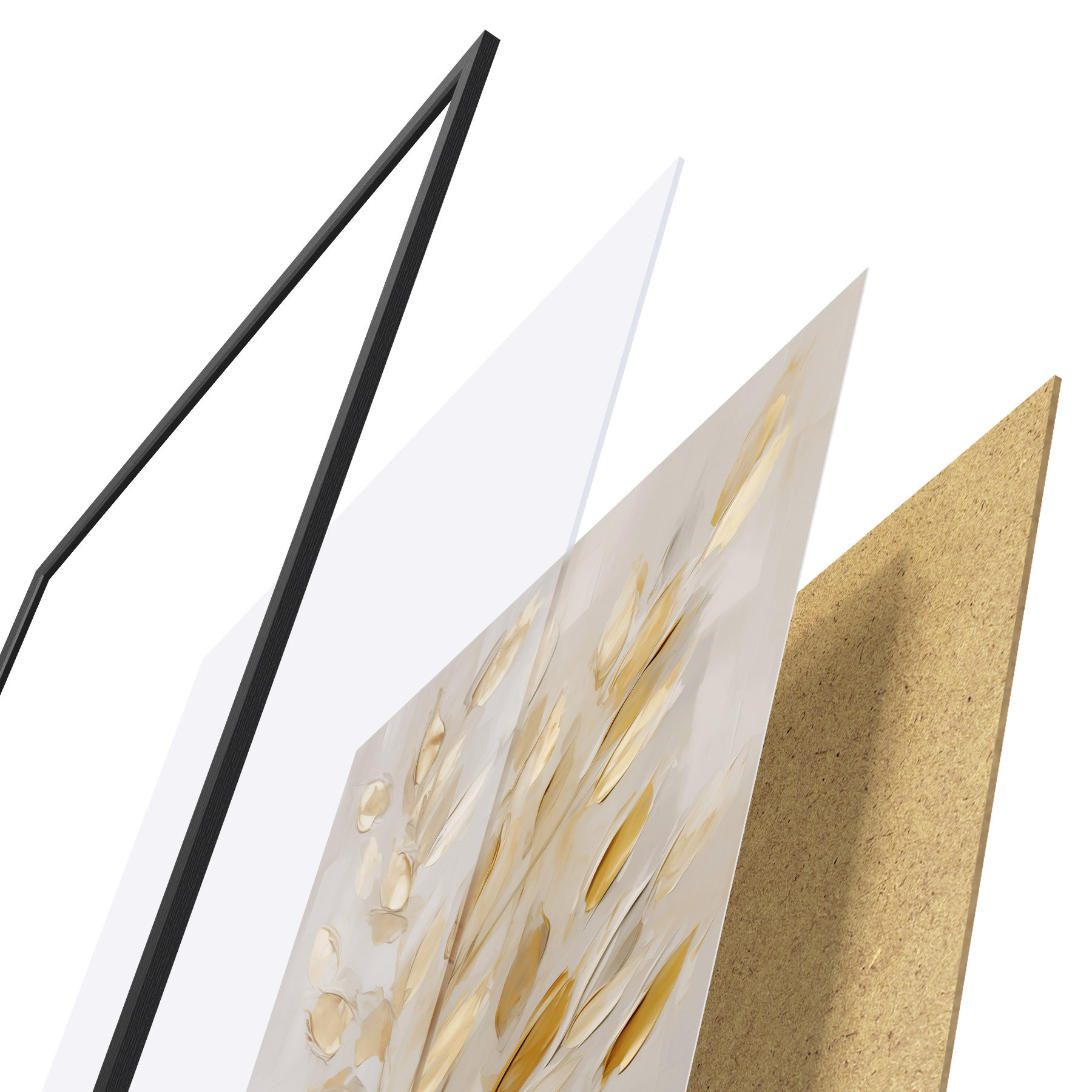 Poster Abstrakt bladwerk, imitatieschilderij f50994