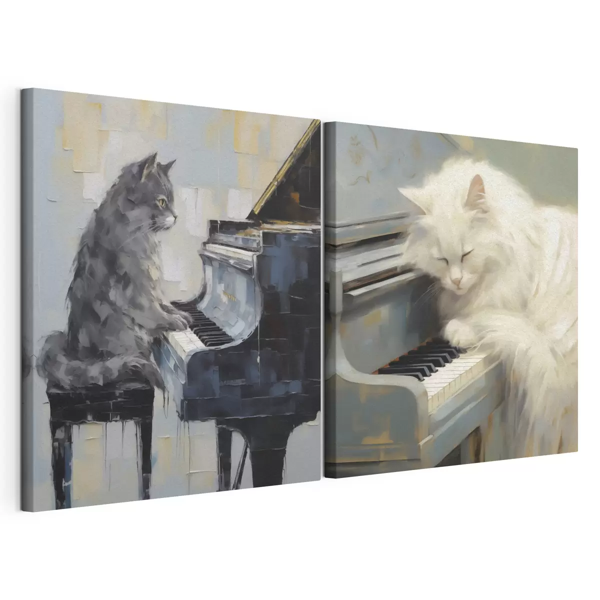  Schilderijen Kat en piano, imitatieschilderij m31064
