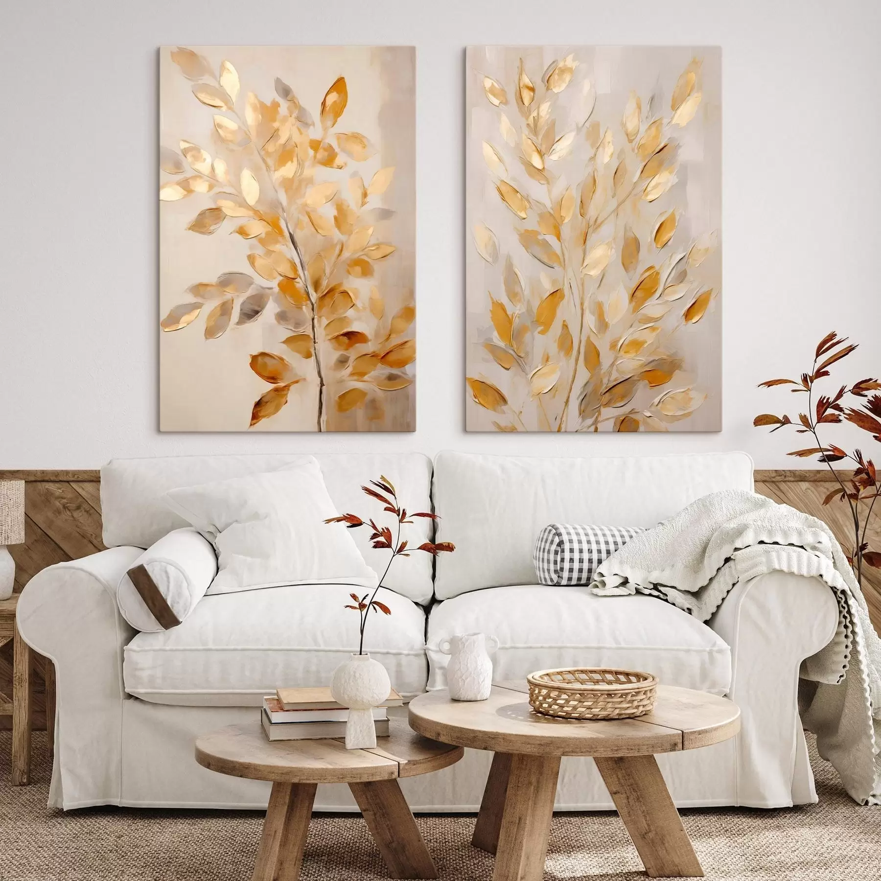  Schilderijen Abstrakt bladwerk, imitatieschilderij m31066