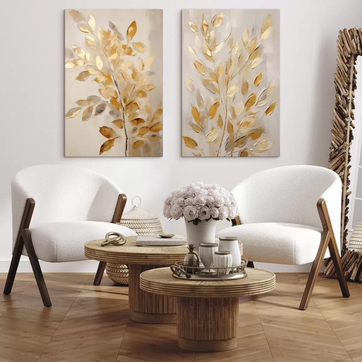  Schilderijen Abstrakt bladwerk, imitatieschilderij m31066