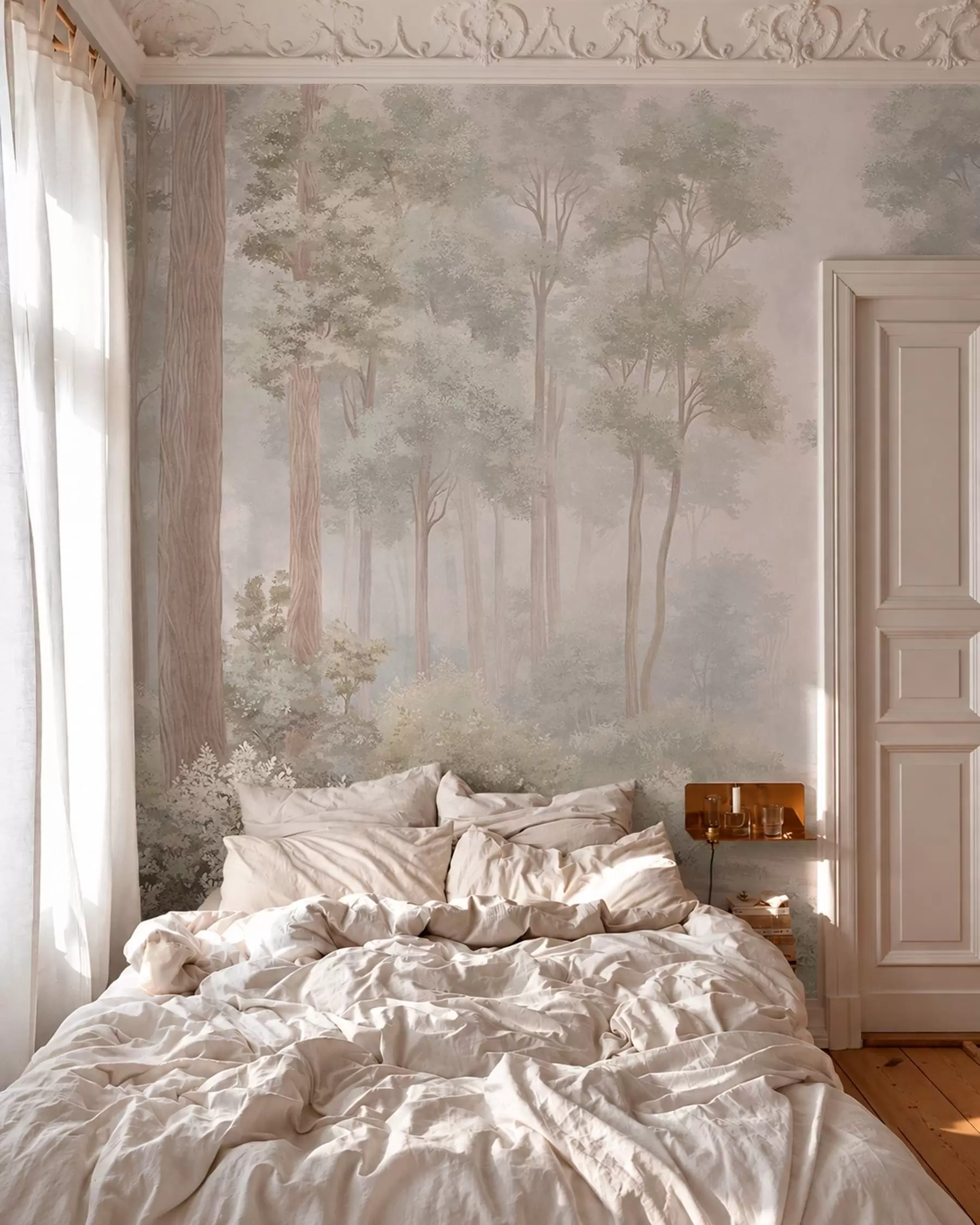 Fotobehang Bospad in pastel w05889