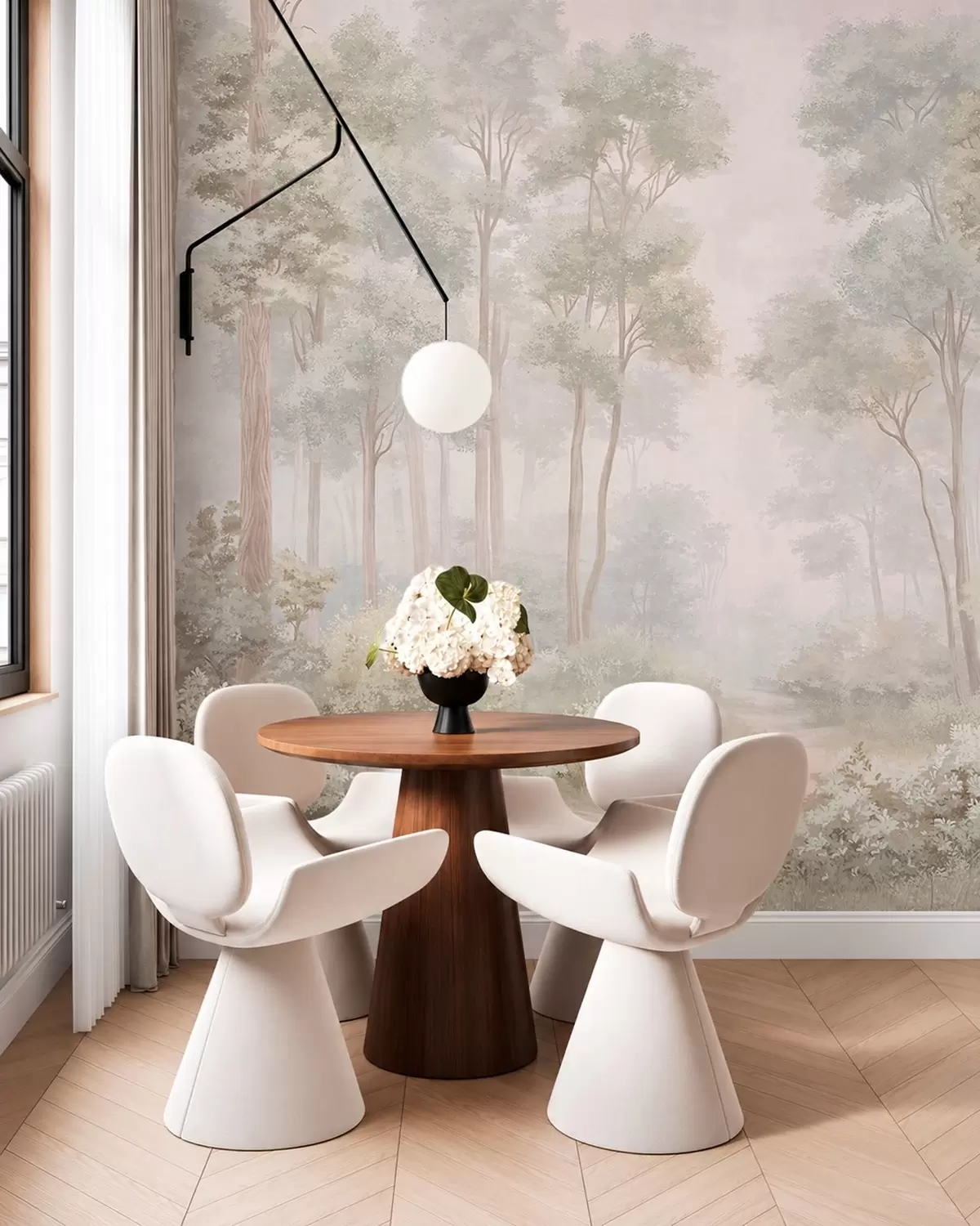 Fotobehang Bospad in pastel w05889