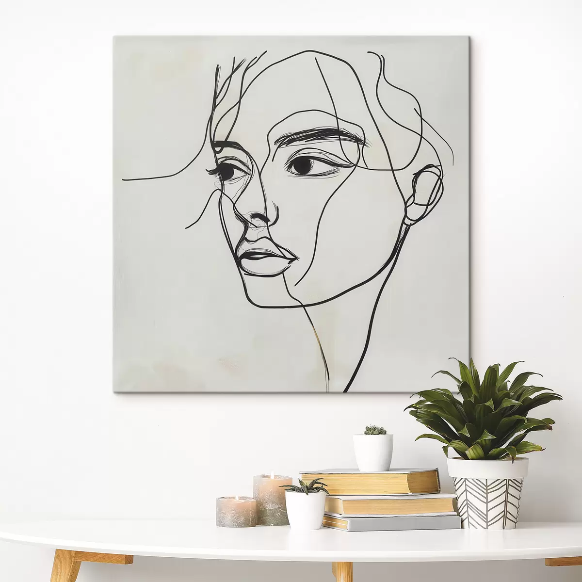  Schilderijen Lineair portret van een gezicht s51002