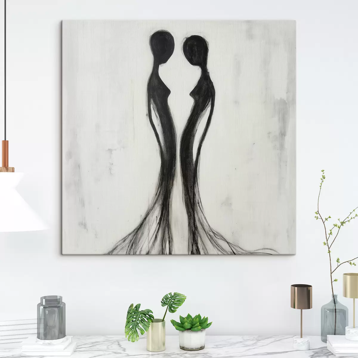  Schilderijen Abstracte vrouwelijke silhouetten s51004