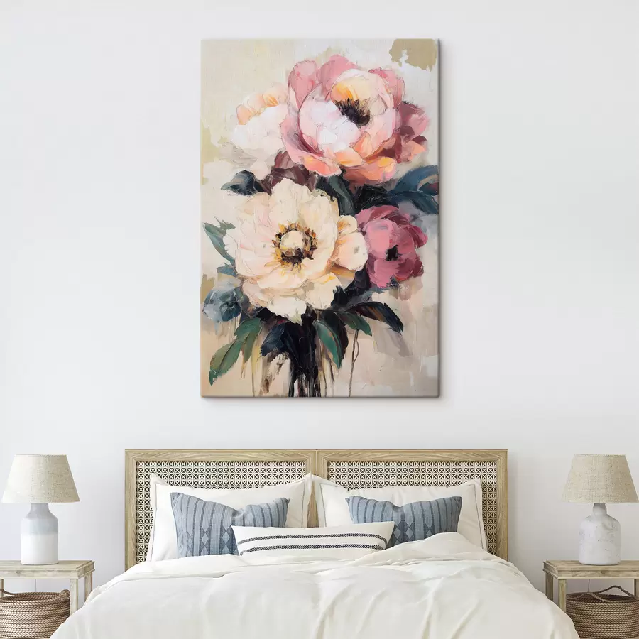  Schilderijen Roze en crèmekleurige pioenrozen s51007