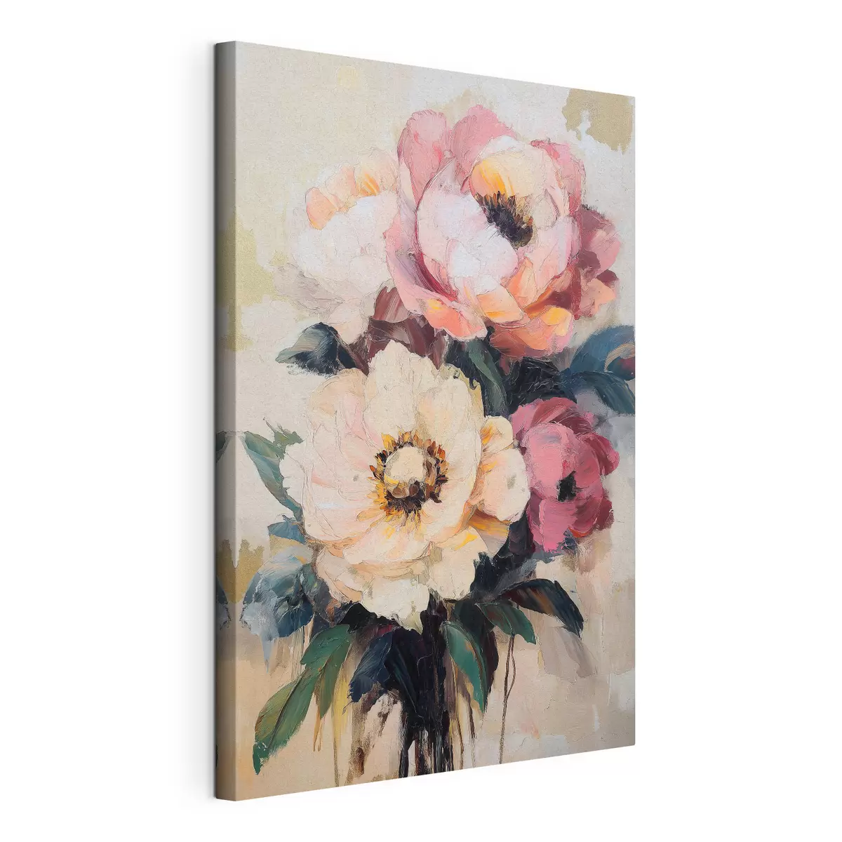  Schilderijen Roze en crèmekleurige pioenrozen s51007