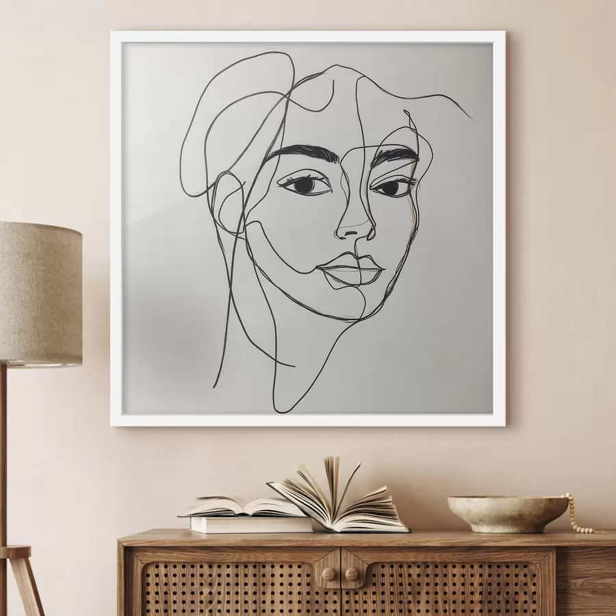 Fotobehang Lineair portret van een gezicht f51001