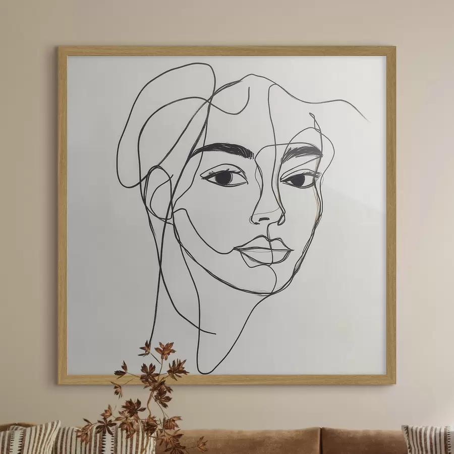 Fotobehang Lineair portret van een gezicht f51001