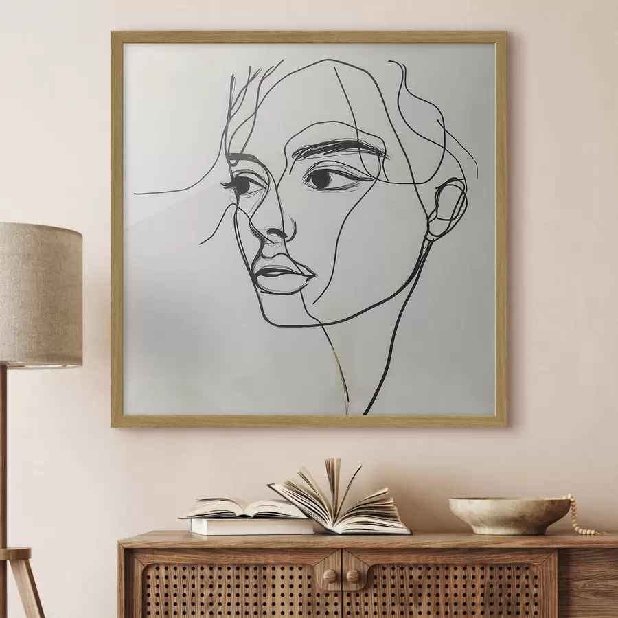 Fotobehang Lineair portret van een gezicht f51002