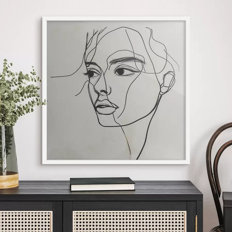 Fotobehang Lineair portret van een gezicht f51002