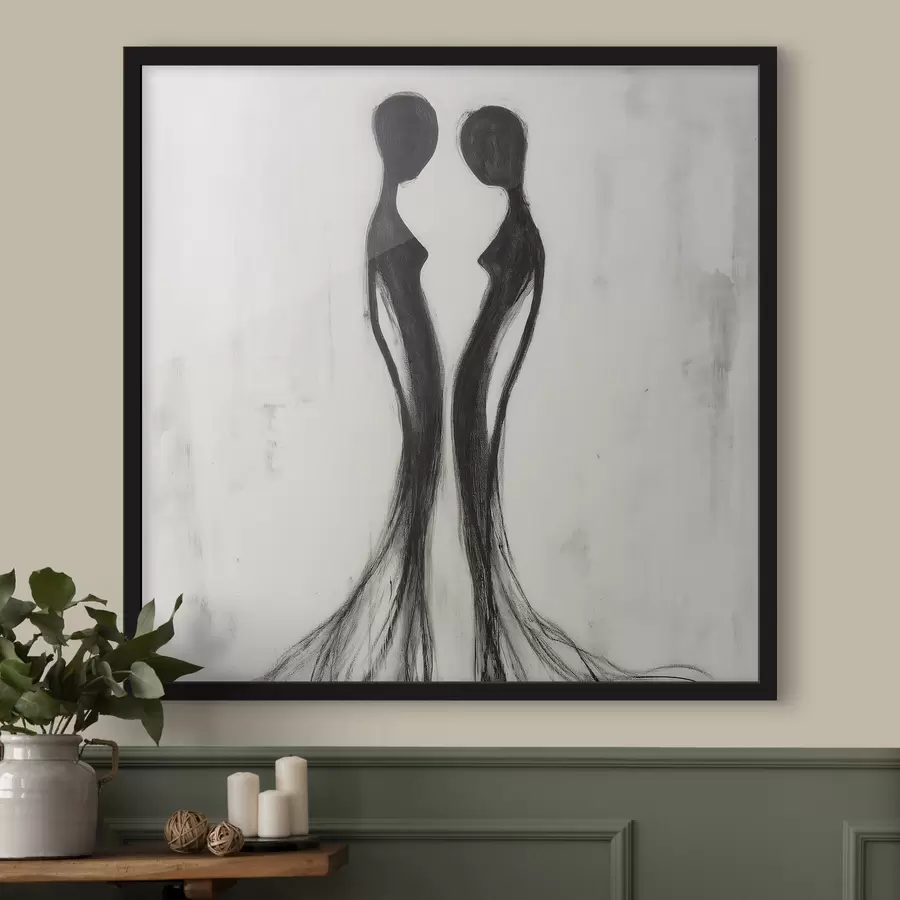 Fotobehang Abstracte vrouwelijke silhouetten f51004