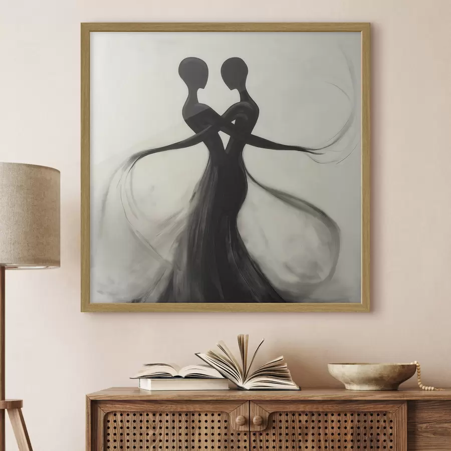 Fotobehang Abstracte, met elkaar verweven silhouetten f51005