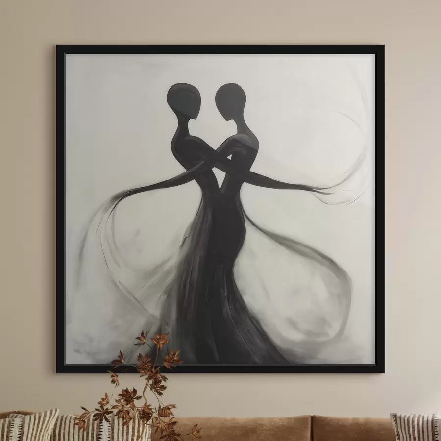 Fotobehang Abstracte, met elkaar verweven silhouetten f51005