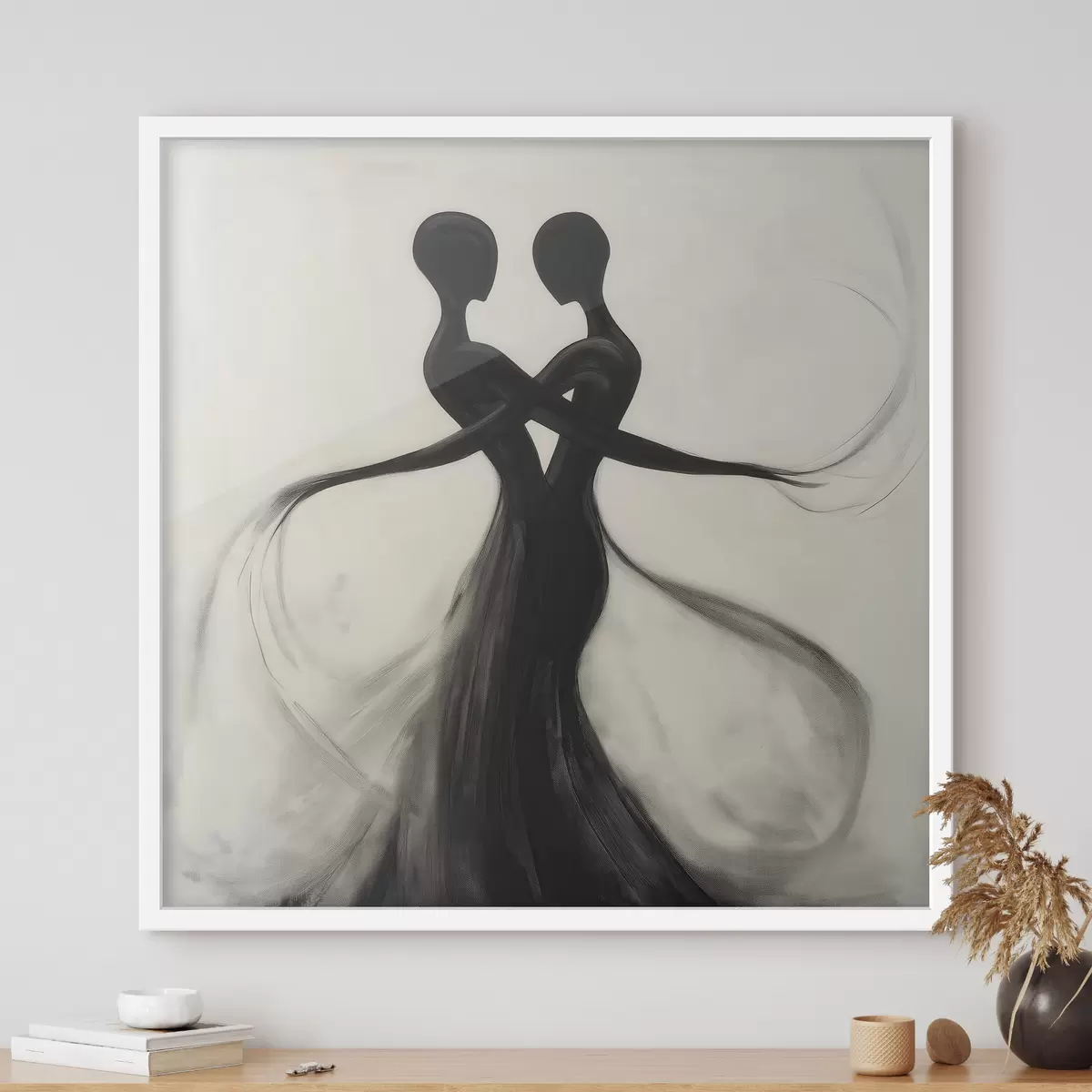 Poster Abstracte, met elkaar verweven silhouetten f51005