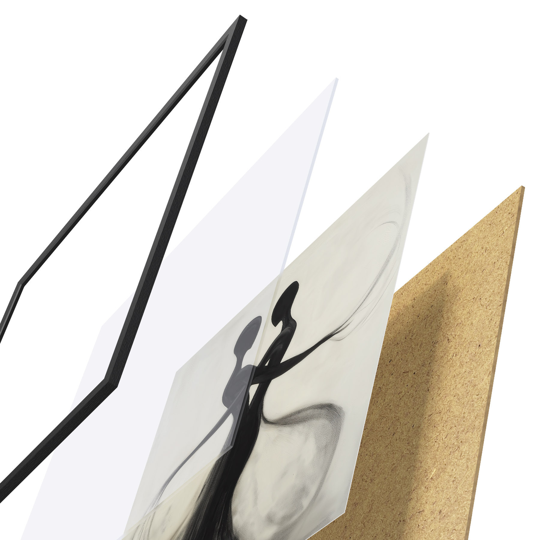 Poster Abstracte, met elkaar verweven silhouetten f51005