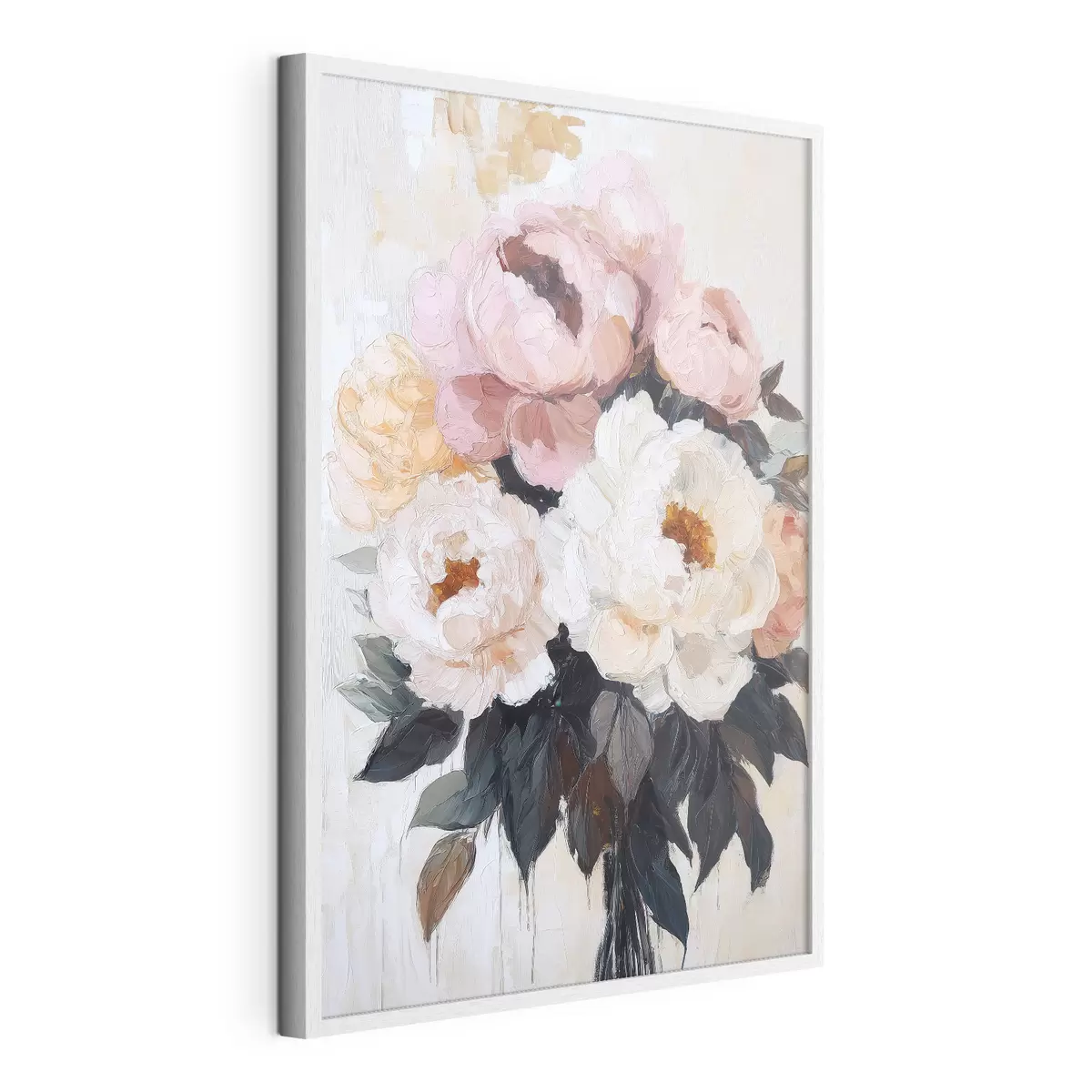 Poster Boeket met roze en witte pioenrozen f51008