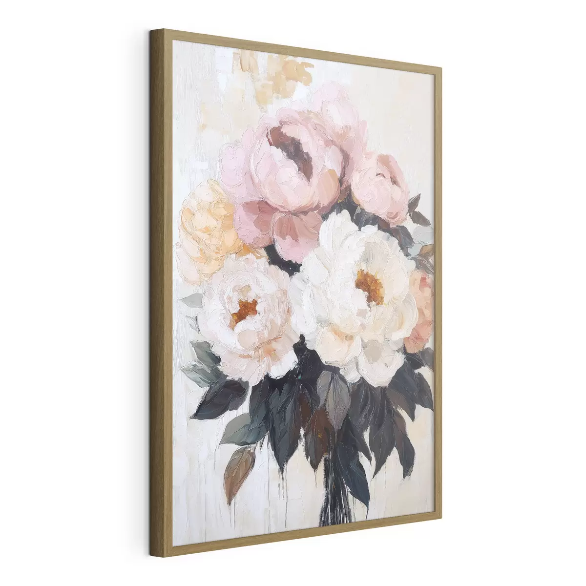 Poster Boeket met roze en witte pioenrozen f51008