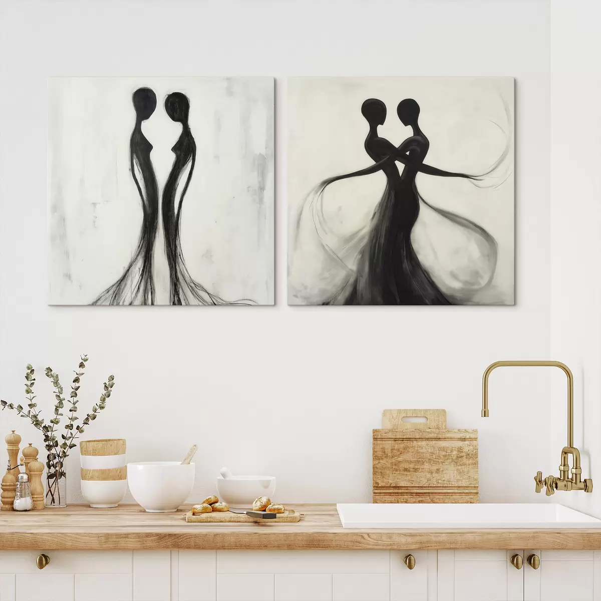  Schilderijen Abstracte silhouetten m31070