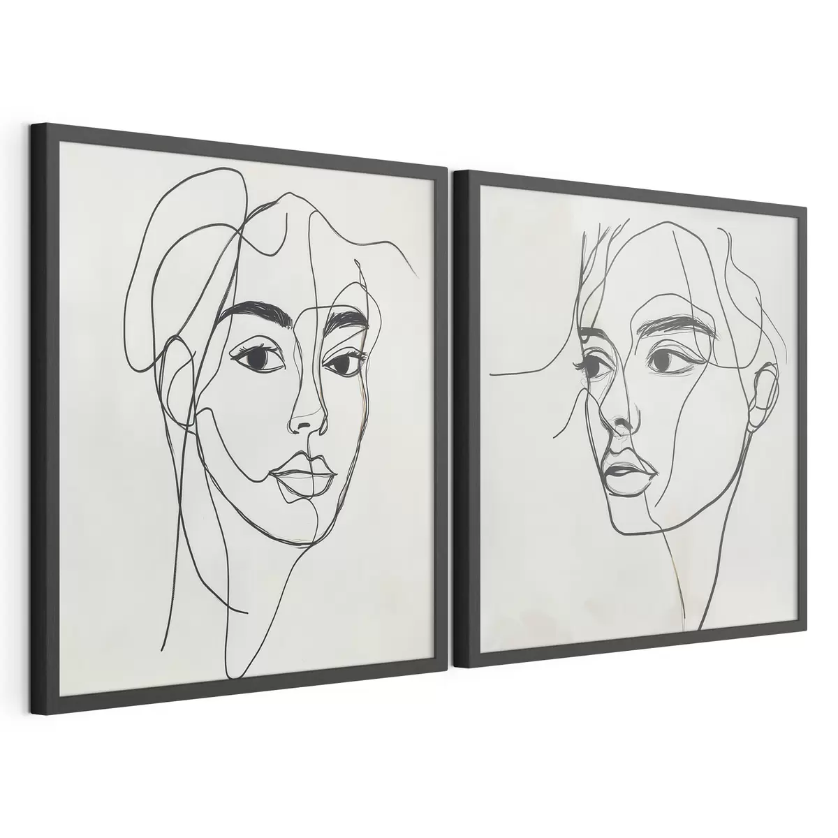 Poster Lineaire abstracte gezichten d31069