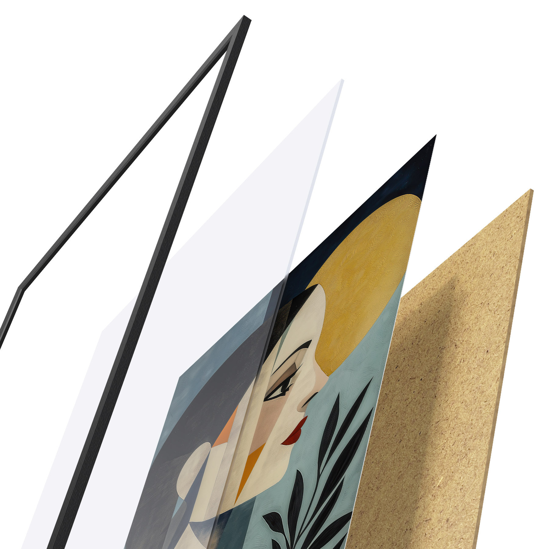 Poster Abstracte geometrische portretten d31072