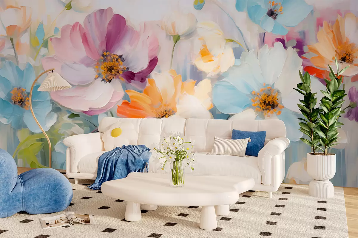 Fotobehang Bloemenveld w05827