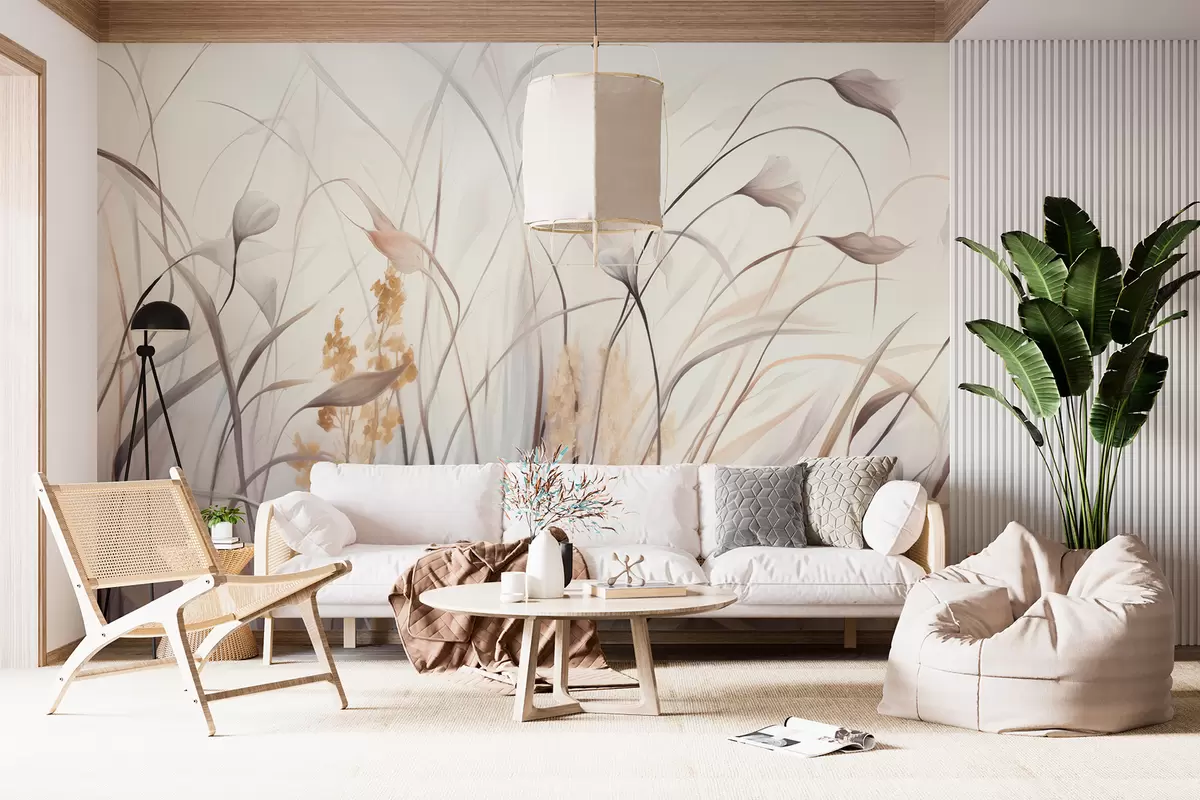 Fotobehang Gedroogde bloemen w05938