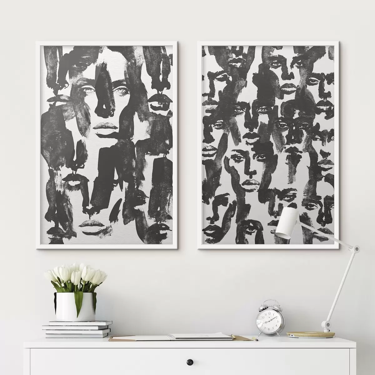 Poster Abstracte gezichten d31035