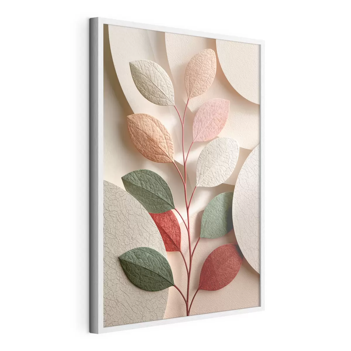 Poster Botanische tak met geometrische vormen f50863
