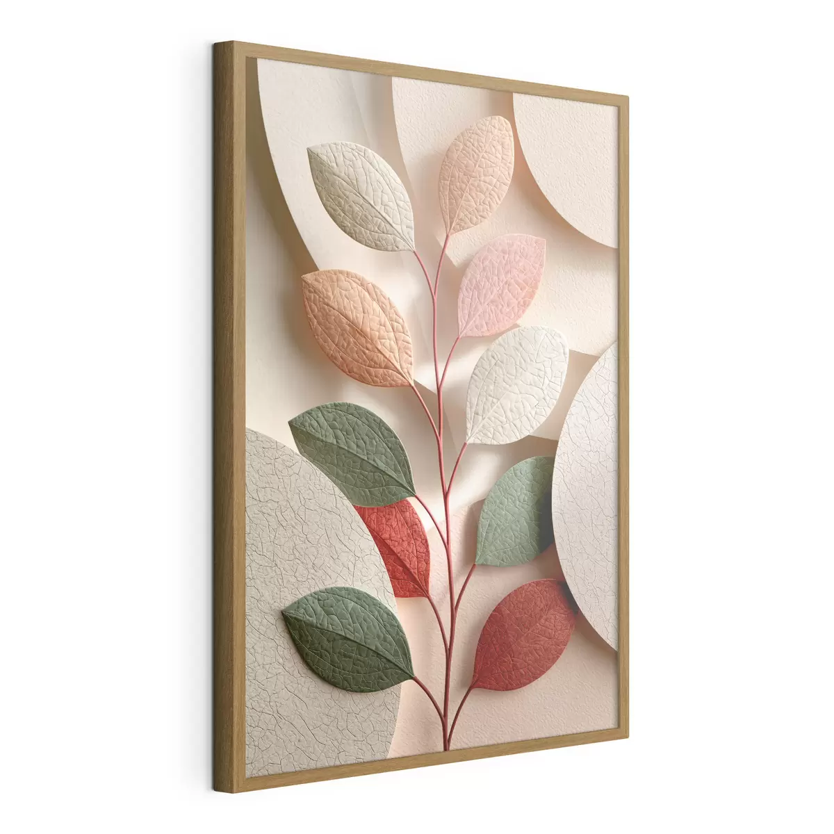 Poster Botanische tak met geometrische vormen f50863